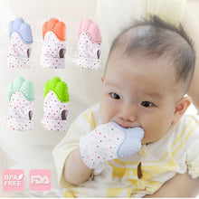 Load image into Gallery viewer, Baby Silicone Mitts Teething Mitten Glove Sound Teether Newborn Chewable Nursing Mittens Teether Natural stop Sucking Thumb Toy